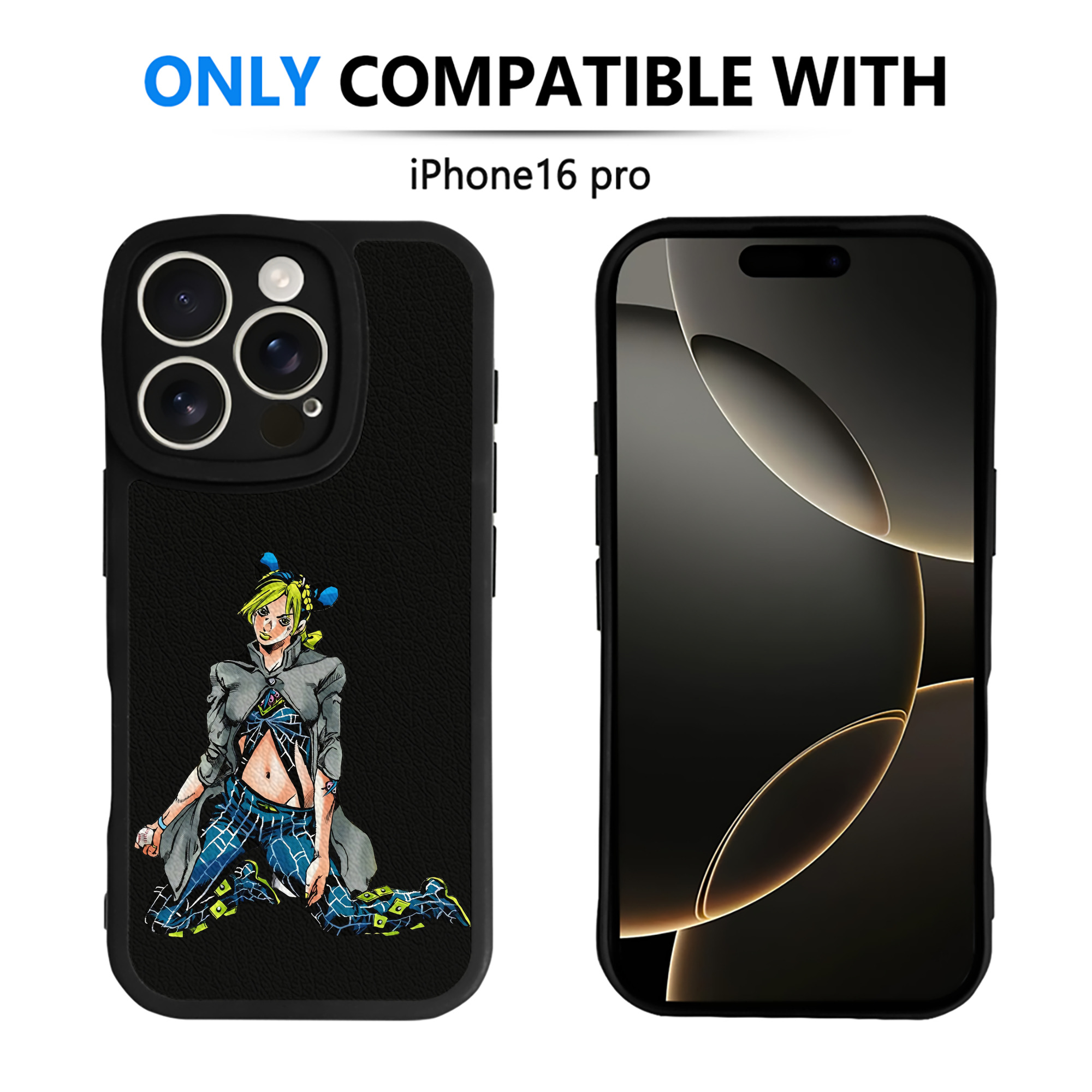 （画像用） "ジョジョの奇妙な冒険 くうじょう ジョリーン JoJo's Bizarre Adventure Jolyne Cujoh " 【iPhone 16シリーズ対応】シリコンスマホケース（レザー調） 材質：シリコン